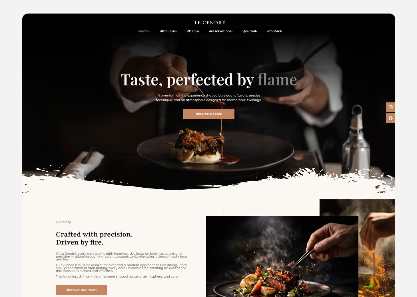 Le Cendré fine dining restaurant project preview